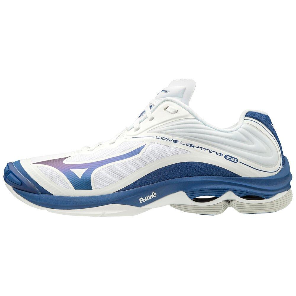 Mizuno Men's Volleyball Shoes White/Blue Wave Lightning Z6 Shoes - V1GA200021